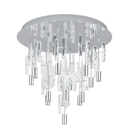 Eglo - LED стельовий світильник 15xLED/2,6W/230V 2200/3000/4000K діаметр 50 см блискучий хром
