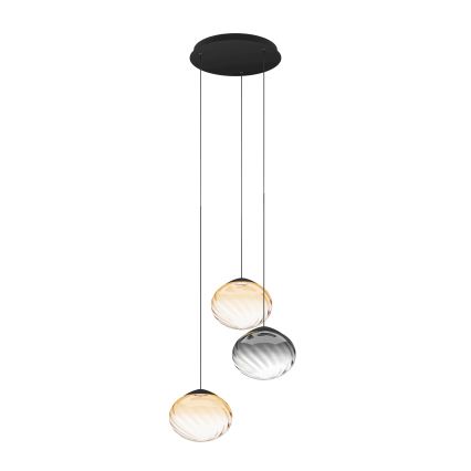 Eglo - LED-люстра с диммером на тросе 3xLED/5,8 Вт/230 В 2200-6500 К черный/бежевый/дымчатый + пульт дистанционного управления