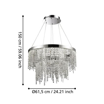 Eglo - Світлодіодна підвісна люстра з регулюванням яскравості LED/45W/230V