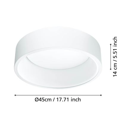 Eglo - Светодиодный потолочный светильник с регулированием яркости 1 LED/25,5W/230V