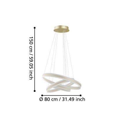 Eglo - Светодиодная подвесная люстра с регулированием яркости LED/78W/230V + LED/70W + LED/34W