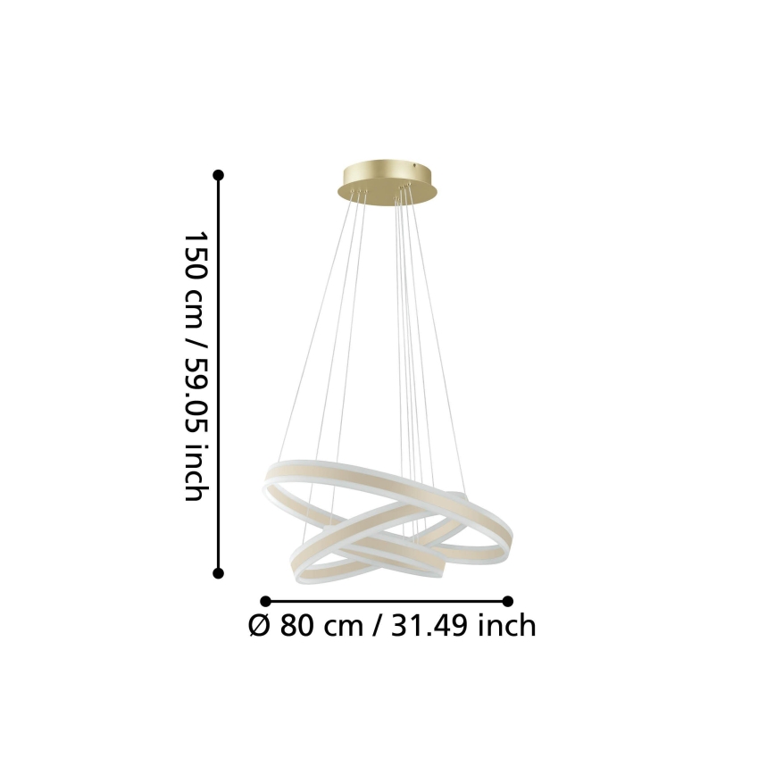Eglo - Светодиодная подвесная люстра с регулированием яркости LED/78W/230V + LED/70W + LED/34W