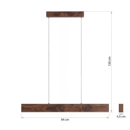 Eglo - LED-люстра на тросе LED/17W/230V + LED/4,2W орех