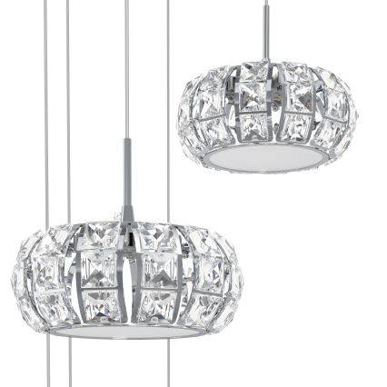 Eglo - Кришталева підвісна LED люстра з регулюванням яскравості 17xLED/4,5W/230V