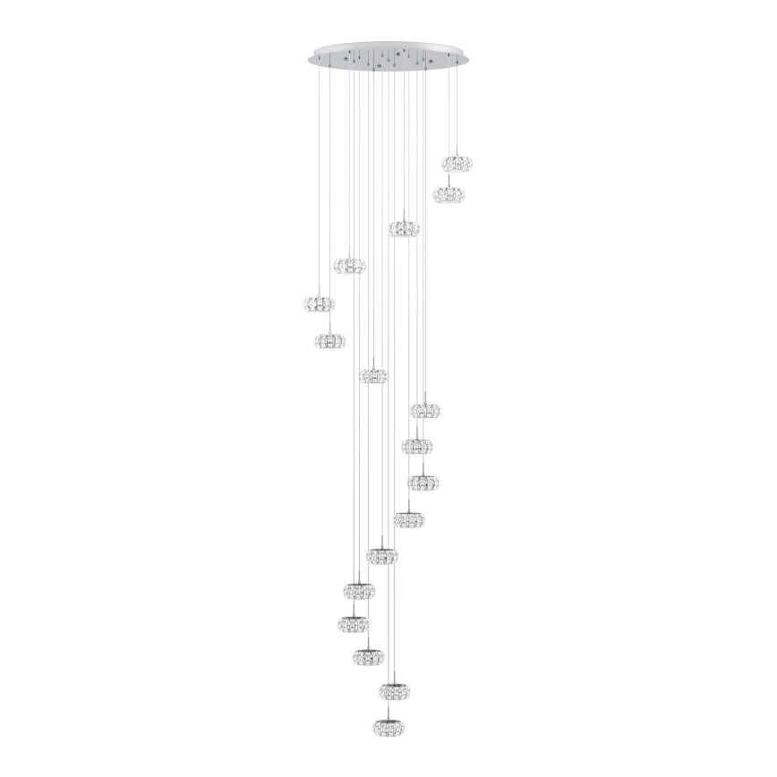 Eglo - Кришталева підвісна LED люстра з регулюванням яскравості 17xLED/4,5W/230V