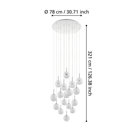 Eglo - Підвісна LED люстра з регулюванням яскравості 17xLED/5W/230V
