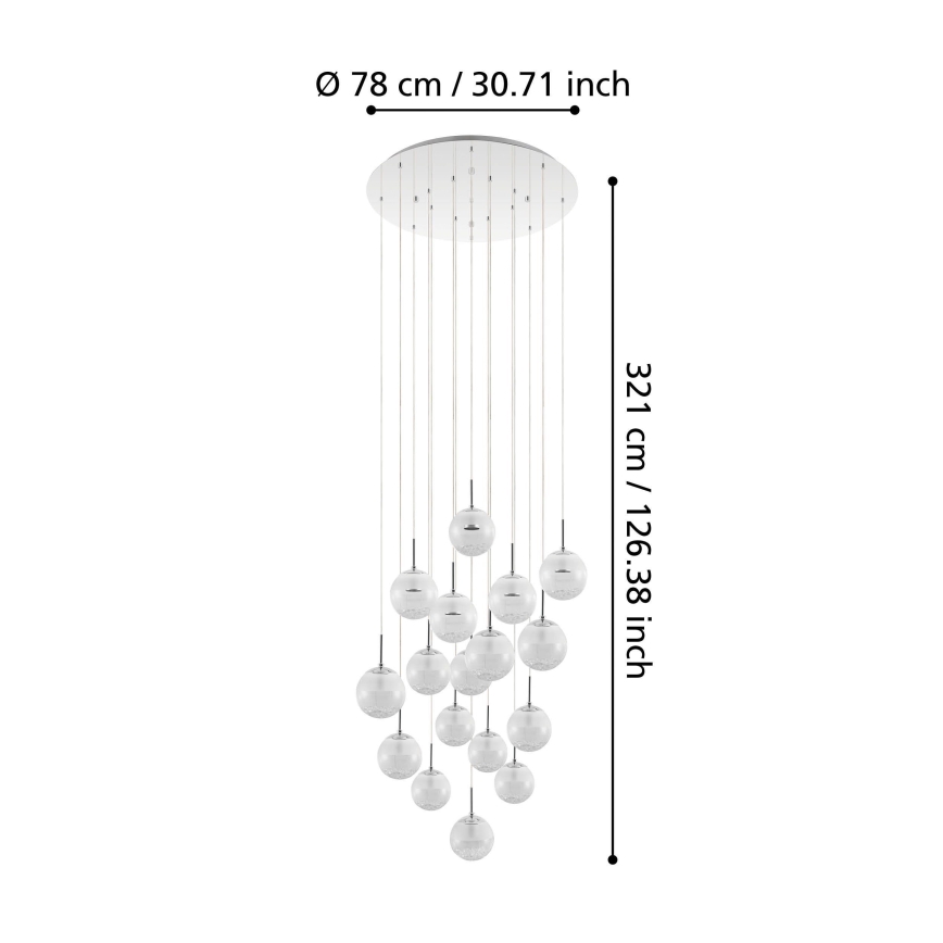Eglo - Підвісна LED люстра з регулюванням яскравості 17xLED/5W/230V