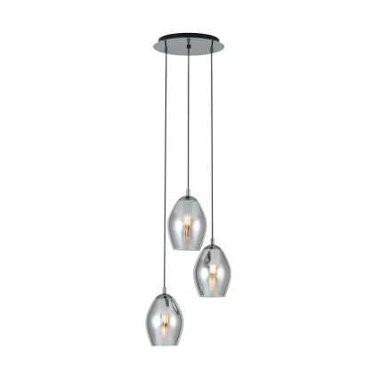 Eglo - Подвесная люстра 3xE27/60W/230V дымчатый