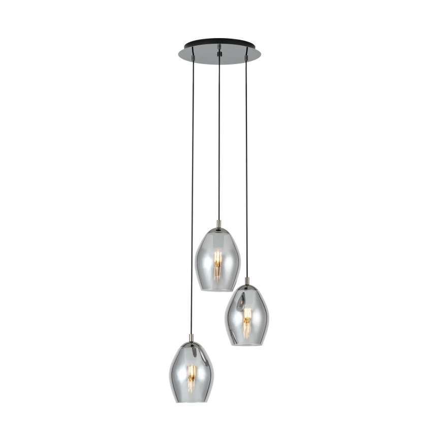 Eglo - Подвесная люстра 3xE27/60W/230V дымчатый