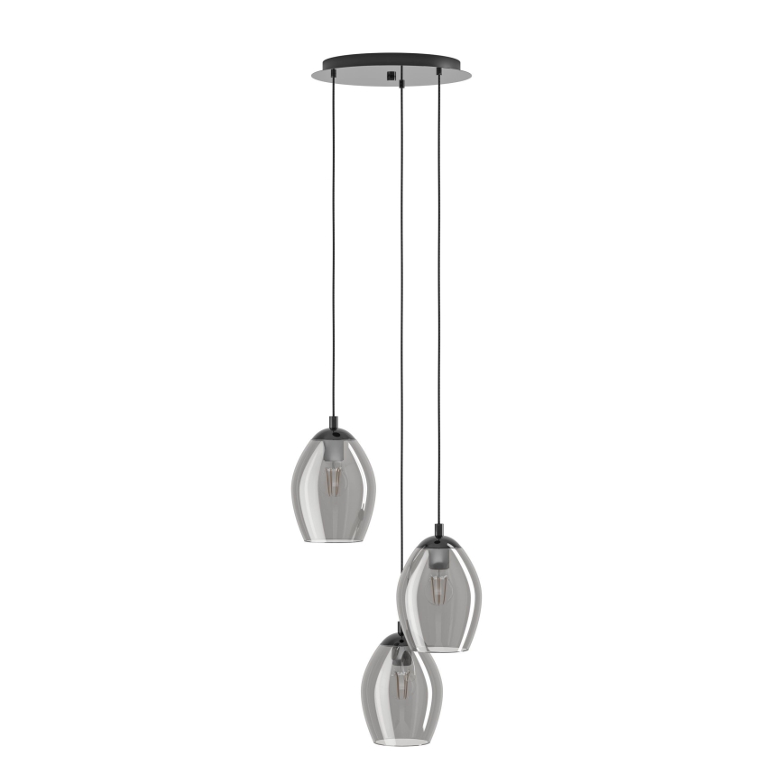 Eglo - Подвесная люстра 3xE27/60W/230V дымчатый