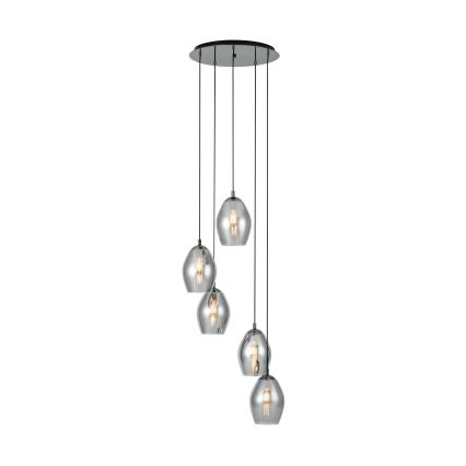 Eglo - Подвесная люстра 5xE27/60W/230V дымчатый