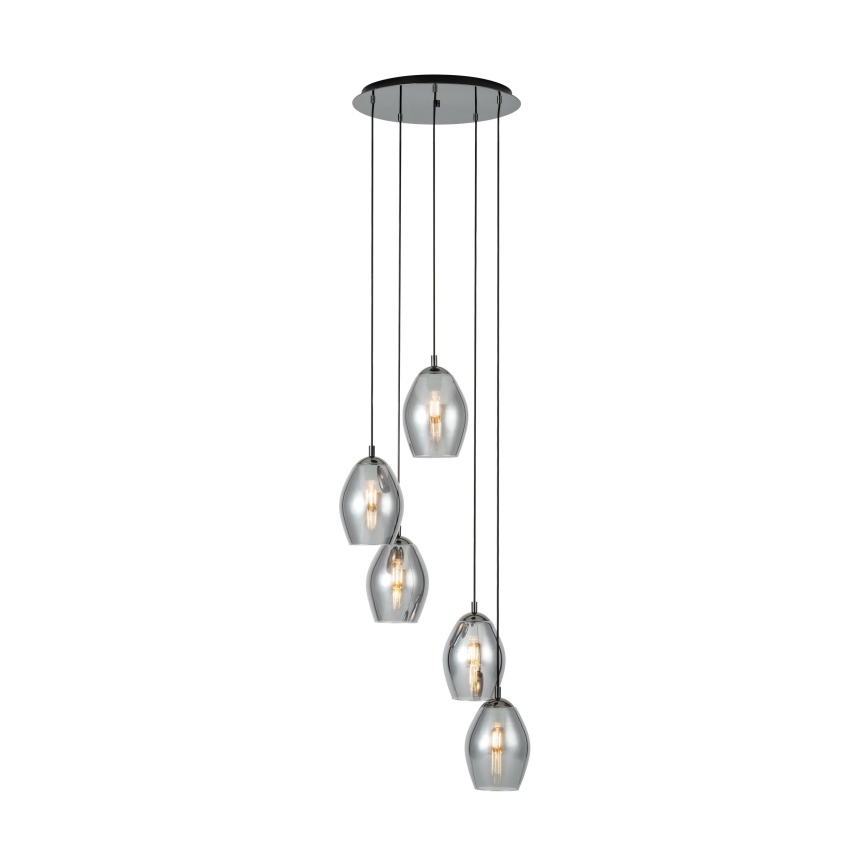 Eglo - Подвесная люстра 5xE27/60W/230V дымчатый