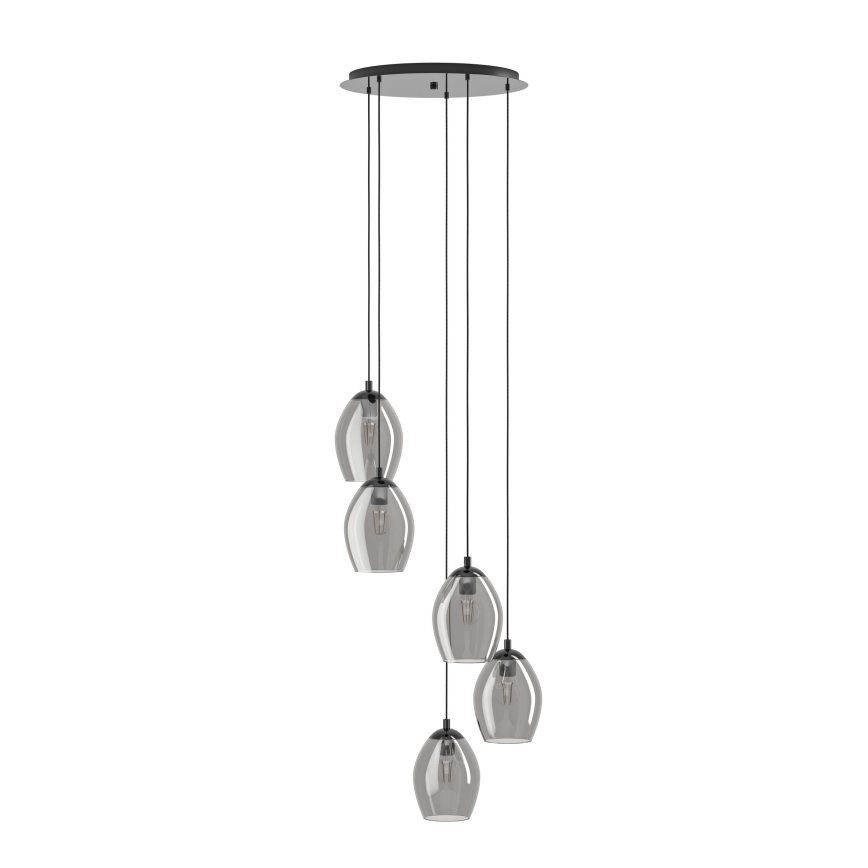 Eglo - Подвесная люстра 5xE27/60W/230V дымчатый