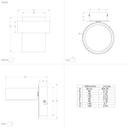 Eglo - Світлодіодний точковий світильник LED/4,6W/230V 3000K