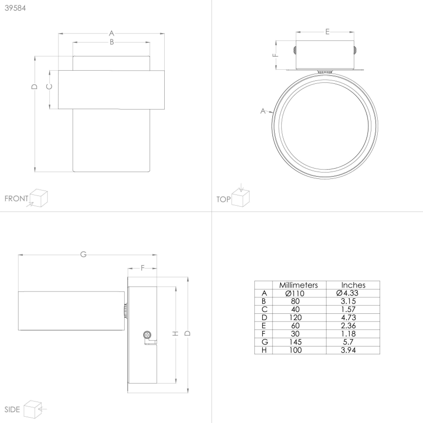 Eglo - Світлодіодний точковий світильник LED/4,6W/230V 3000K