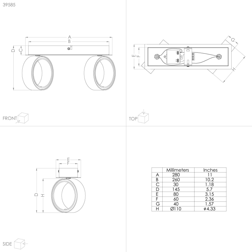 Eglo - Світлодіодний точковий світильник 2xLED/4,6W/230V 3000K