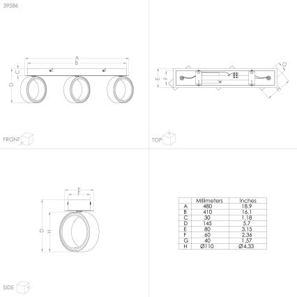 Eglo - Світлодіодний точковий світильник 3xLED/4,6W/230V 3000K