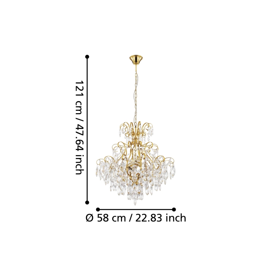 Eglo - Люстра на ланцюгу FENOULLET 5xE14/25W/230V золотий