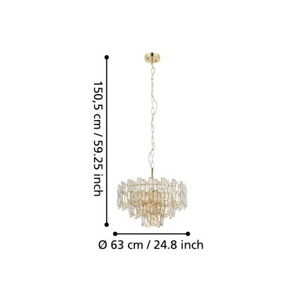 Eglo - Люстра на ланцюгу CALMEILLES 10xE14/25W/230V діаметр 63 см