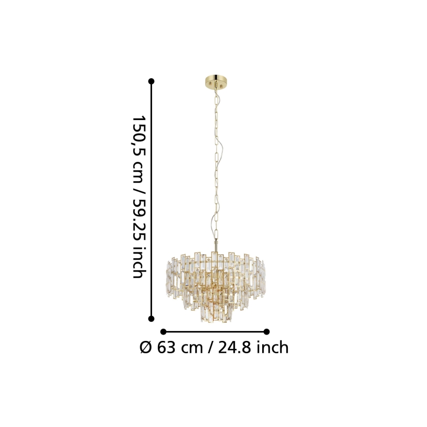 Eglo - Люстра на ланцюгу CALMEILLES 10xE14/25W/230V діаметр 63 см