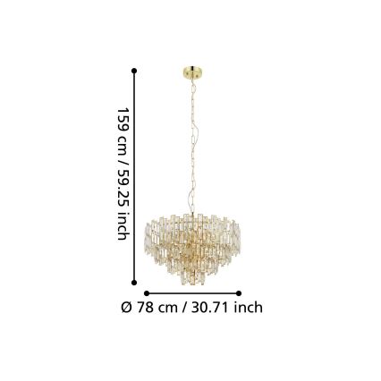 Eglo - Люстра на цепи CALMEILLES 10xE14/25W/230V ⌀ 78 см