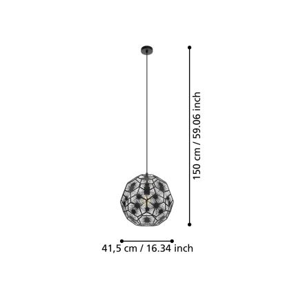 Eglo - Подвесная люстра 1xE27/60W/230V диаметр 41 см черный