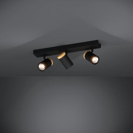 Eglo - Світлодіодний точковий світильник 3xGU10/4,5W/230V 3000K чорний/коричневий