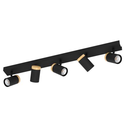 Eglo - Светодиодный точечный светильник 5xGU10/4,5W/230V 3000K черный/коричневый