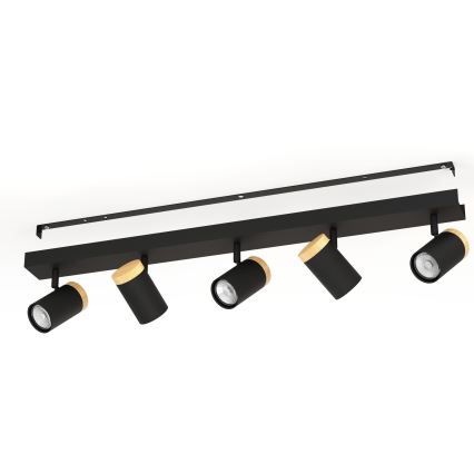 Eglo - Светодиодный точечный светильник 5xGU10/4,5W/230V 3000K черный/коричневый