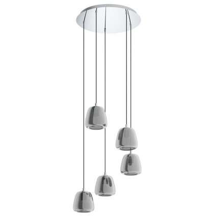 Eglo - Подвесная люстра 5xE27/40W/230V дымчатый
