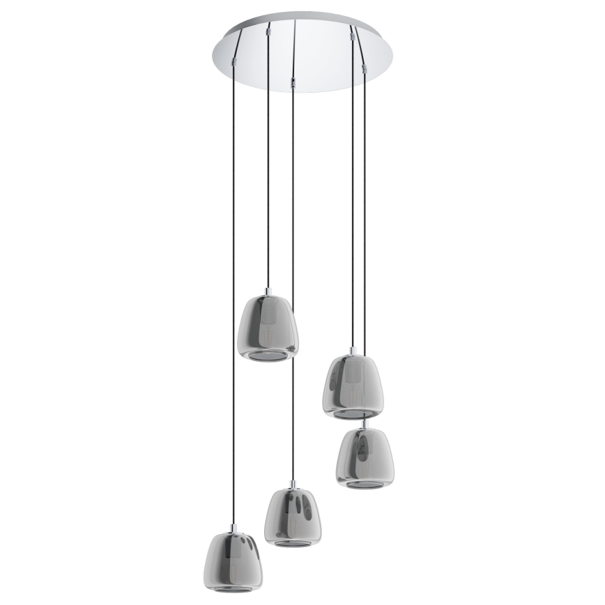 Eglo - Подвесная люстра 5xE27/40W/230V дымчатый