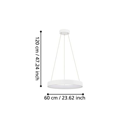 Eglo -Підвісна LED люстра з регулюванням яскравості LED/34W/230V