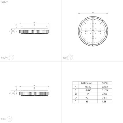 Eglo - Светодиодный потолочный светильник с регулированием яркости LED/52,4W/230V