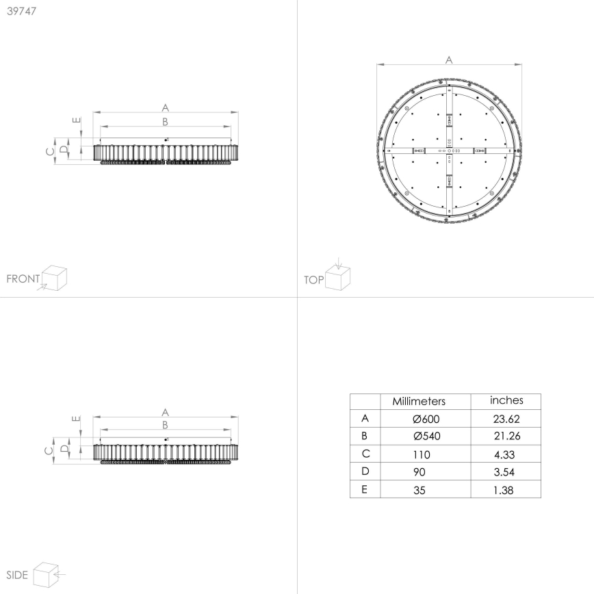 Eglo - Светодиодный потолочный светильник с регулированием яркости LED/52,4W/230V
