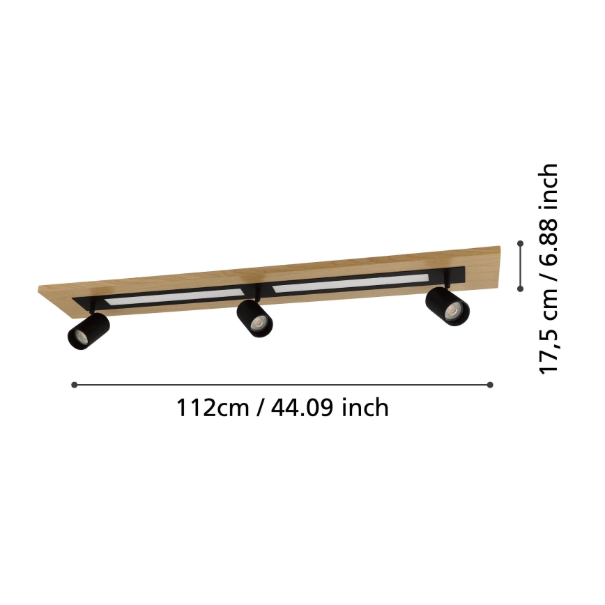 Eglo - Точковий LED світильник 2xLED/12W/230V + 3xGU10/4,5W