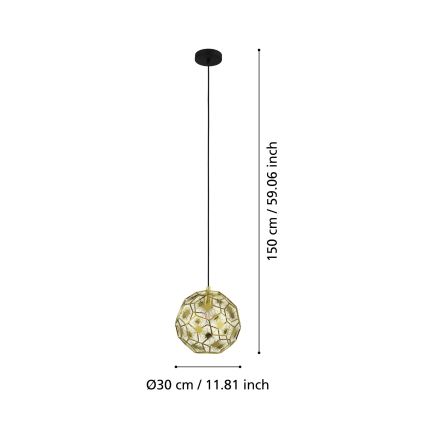 Eglo - Люстра на тросе SKOURA 1xE27/60W/230V ⌀ 30 см
