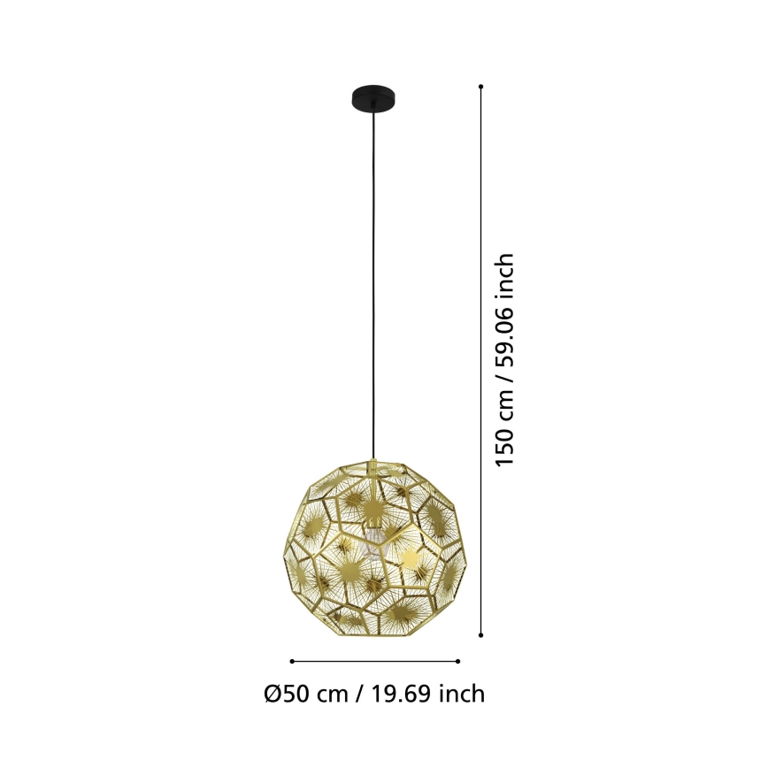Eglo - Люстра на тросе SKOURA 1xE27/60W/230V ⌀ 50 см
