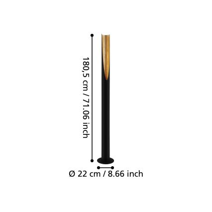 Eglo - Світлодіодний торшер 1xGU10/4,7W/230V чорний/золотий