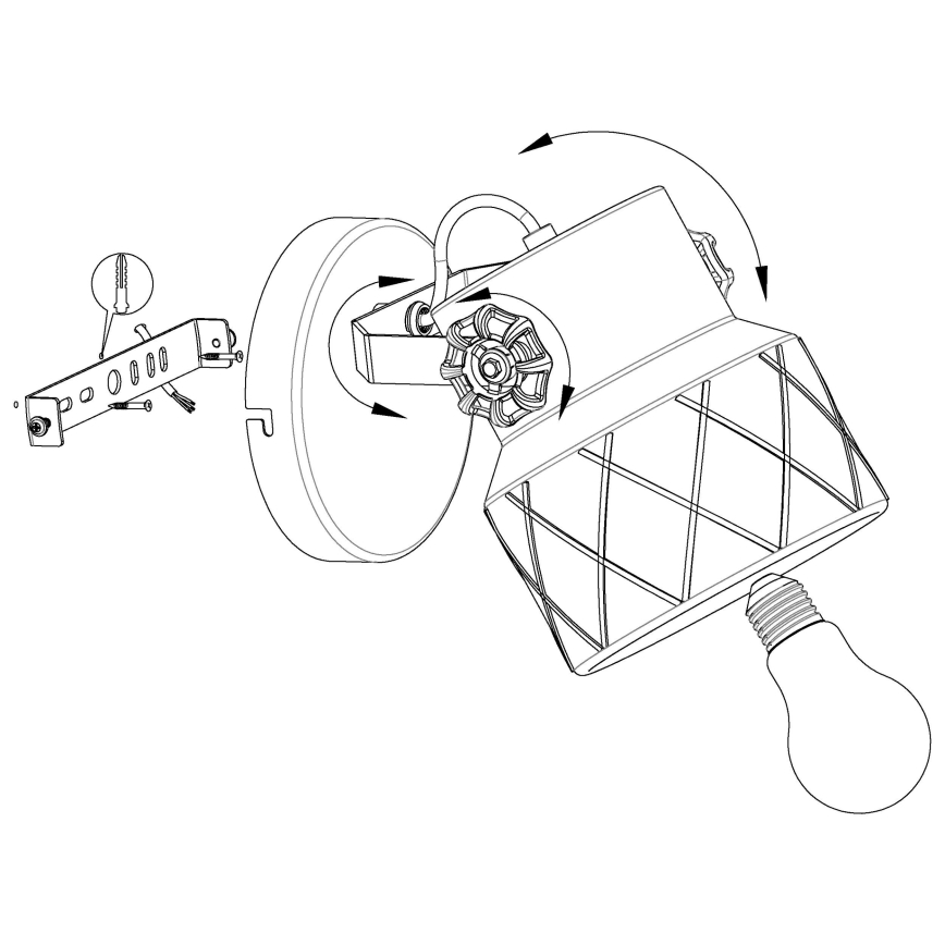 Eglo 39868 - Настенный светильник HILCOTT 1xE27/40W/230V