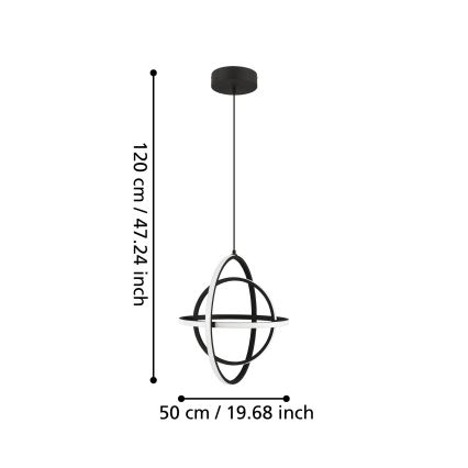 Eglo - Світлодіодна підвісна люстра LED/38W/230V