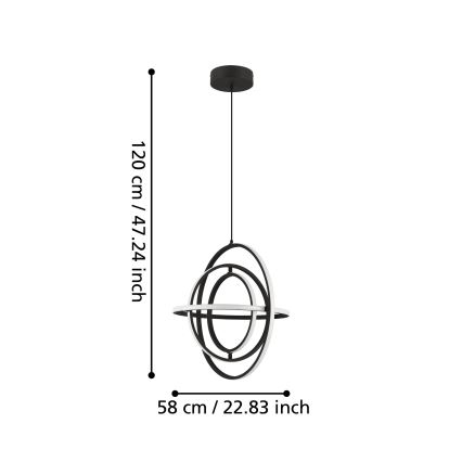 Eglo - Світлодіодна підвісна люстра LED/44W/230V