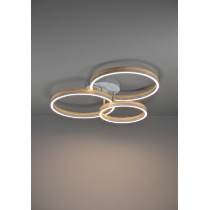 Eglo - Пристельова LED люстра з регулюванням яскравості LED/12,5W/230V + 2xLED/15,5W 3000K сірий/дуб