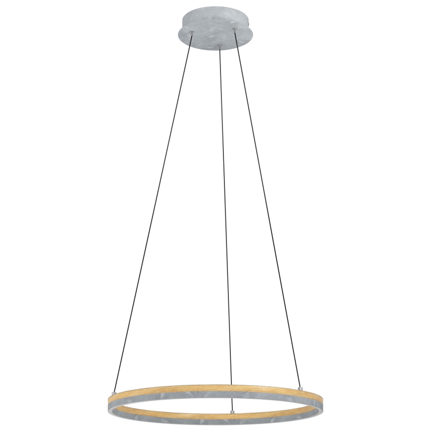 Eglo - Светодиодная подвесная люстра с регулированием яркости LED/36W/230V 3000K серый/дуб