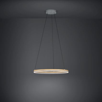 Eglo - Светодиодная подвесная люстра с регулированием яркости LED/36W/230V 3000K серый/дуб