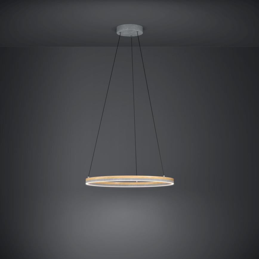 Eglo - Светодиодная подвесная люстра с регулированием яркости LED/36W/230V 3000K серый/дуб