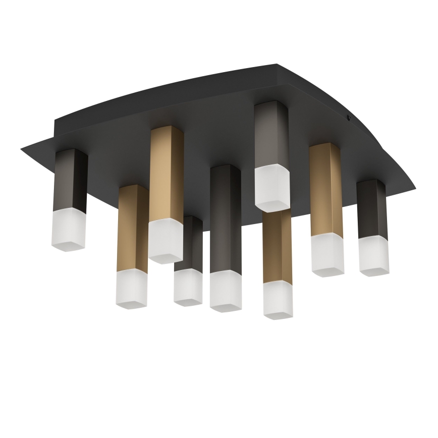 Eglo - Светодиодный потолочный светильник с регулированием яркости 9xLED/3,1W/230V 3000K антрацит/золотистый