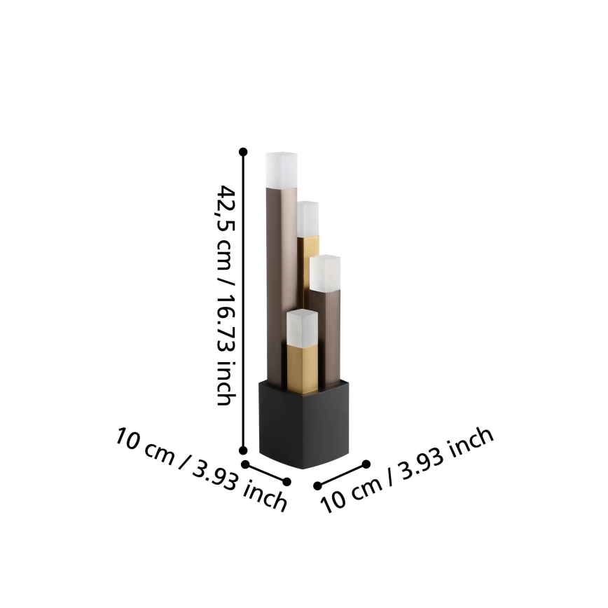 Eglo - Светодиодная настольная лампа с регулированием яркости 4xLED/3,7W/230V 3000K антрацит/золотистый