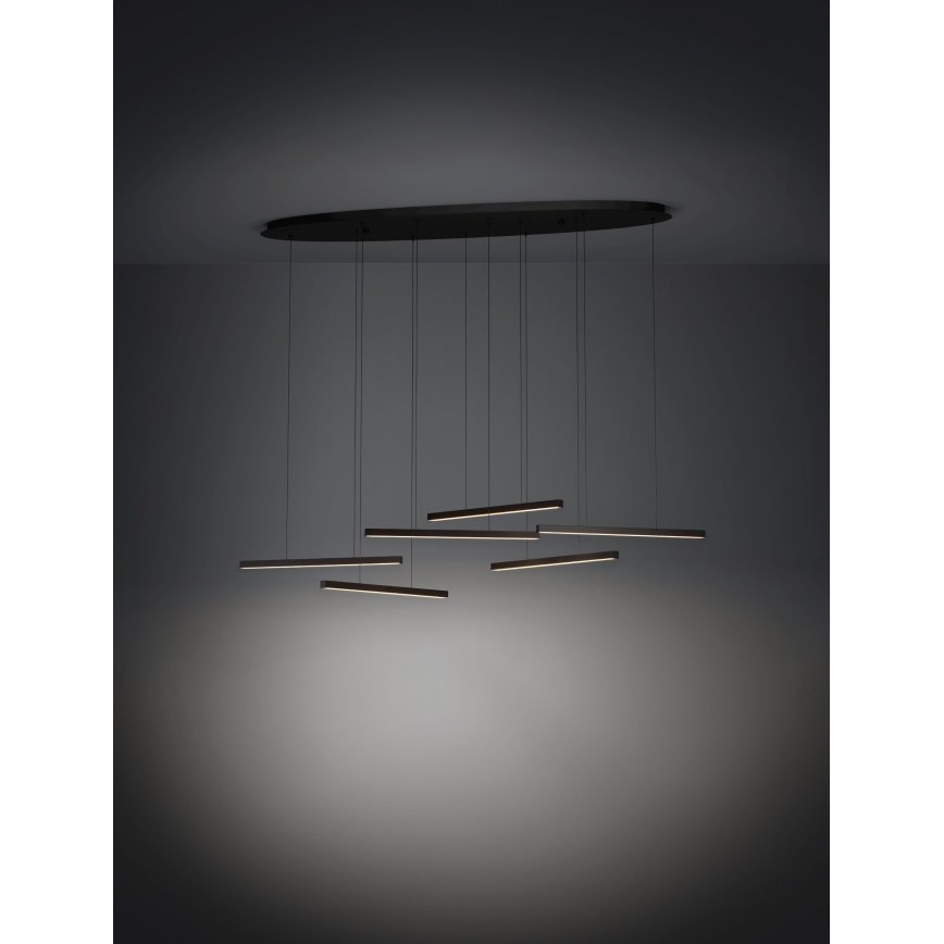 Eglo - Светодиодная подвесная люстра с регулированием яркости 6xLED/8,4W/230V 3000K черная