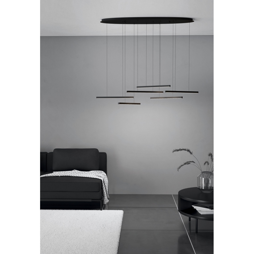 Eglo - Светодиодная подвесная люстра с регулированием яркости 6xLED/8,4W/230V 3000K черная
