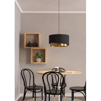 Eglo - Подвесная люстра 1xE27/40W/230V черный/золотистый